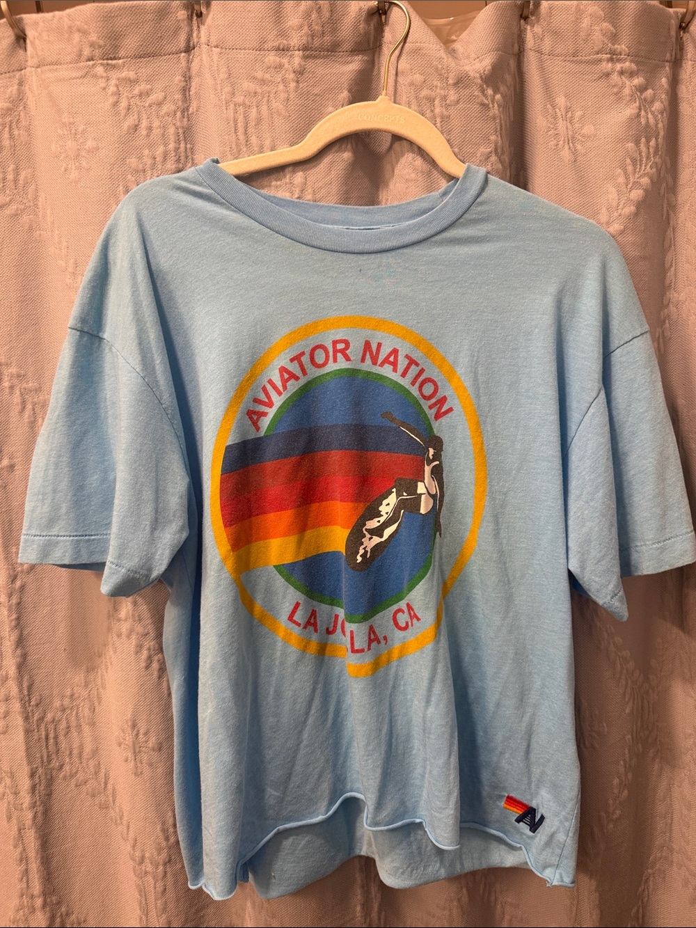 Aviator Nation Light Blue KRetro Surf Graphic Tee